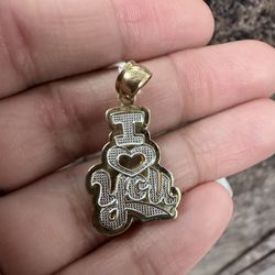 10k I Love You Pendant 