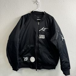 Men's Jordan Sportswear Greatest J-1 Bomber Jacket AV5998-010 Black Size L