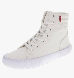Levi's Women's Olivia CVS High-Top Sneaker Shoes, White Mono, Size 8