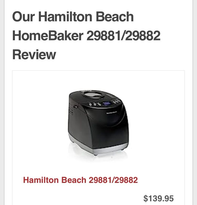 Hamilton Beach Homebaker