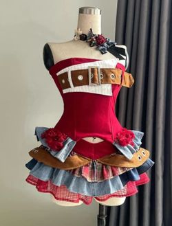 Y2K Strapless Crop + Ruffle Skirt Set