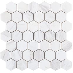 Elysian Hexagon White 2x2 Tile
