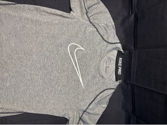 Nike Pro Dri-Fit Gray/White Logo Long Sleeve Shirt XL