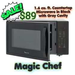 Magic Chef
1.6 cu. ft. Countertop Microwave in Black with Gray Cavity