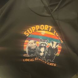 Black nylon hoodie