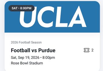 UCLA Football Tickets versus Purdue @ Rose Bowl