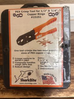 Crimp Tool for 1/2” & 3/4” Copper Rings -PEX