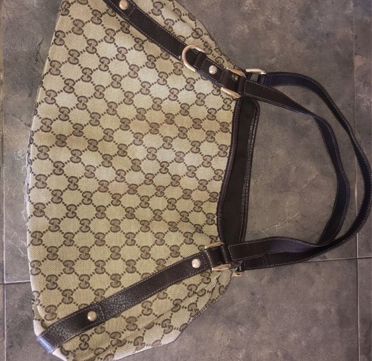 Original GG Cavas Gucci Shoulder Bag, Abbey Tote 