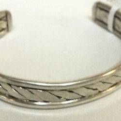 .925 Silver Bangle Cuff Bracelet 