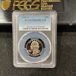 1982 S Gem Proof Washington Quarter Graded At PR69 With A Deep Cameo B-5