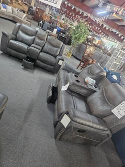 LEATHER  SOFA AND LOVESEAT