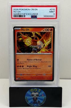 2026 POKEMON CHAOS RISING HO-OH #010 GAMESTOP EXCLUSIVE PSA 9