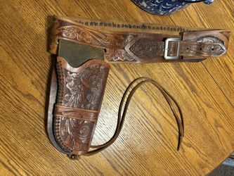 , leather belt, gun holster