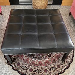 Coffee Table / Ottoman Black Leather