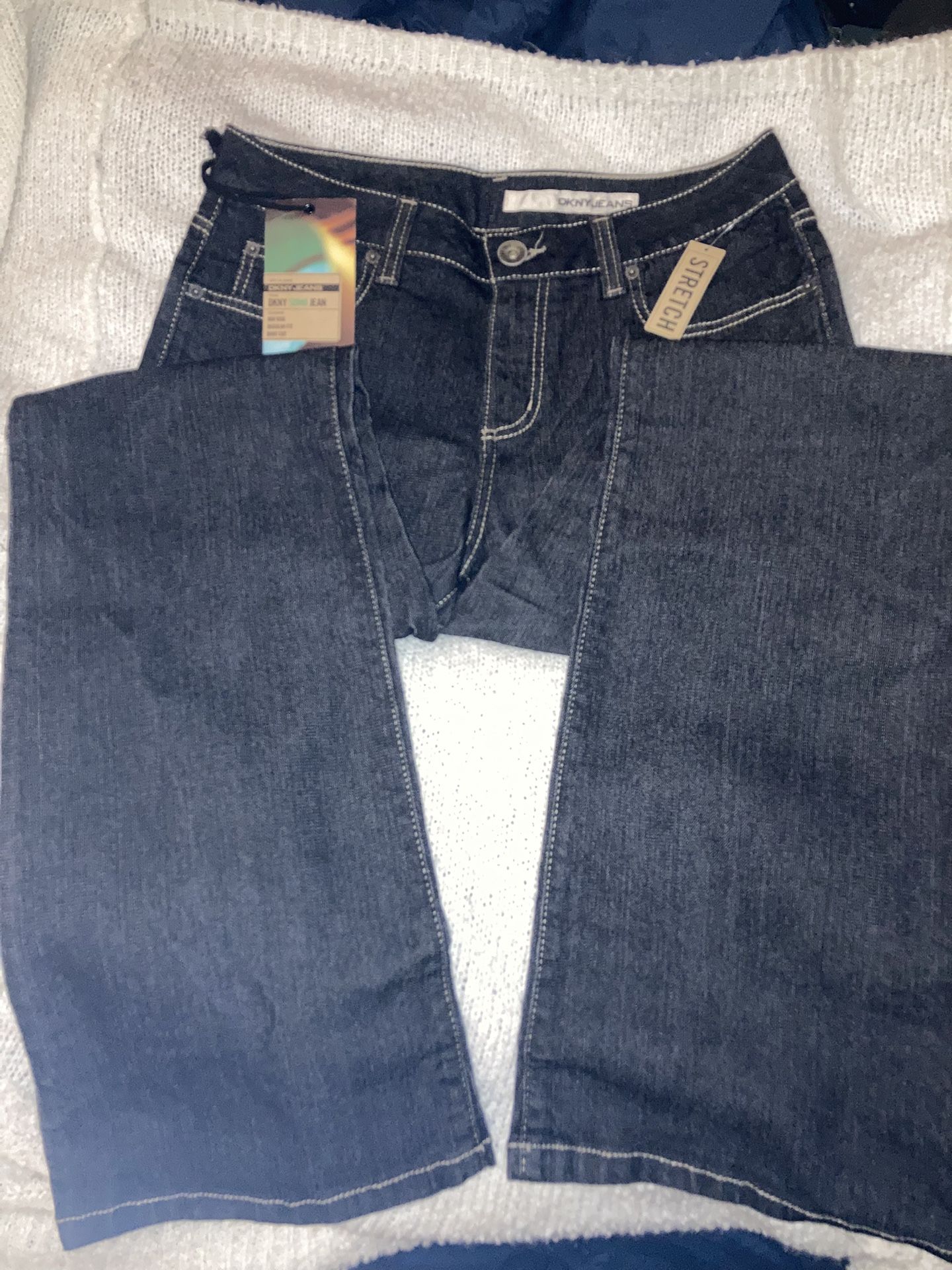 NWT DKNY Soho Boot Cut Jeans - Mid-Rise, Dark Wash, Stretch Denim Size 10R