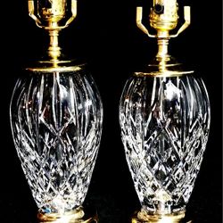 Set of 2 Waterford Araglin Crystal Lamps - Exquisite New Old Stock Lamps