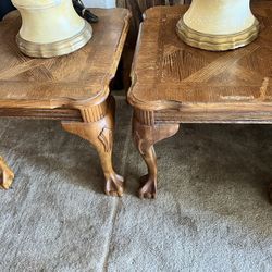 Heavy wood sale end tables