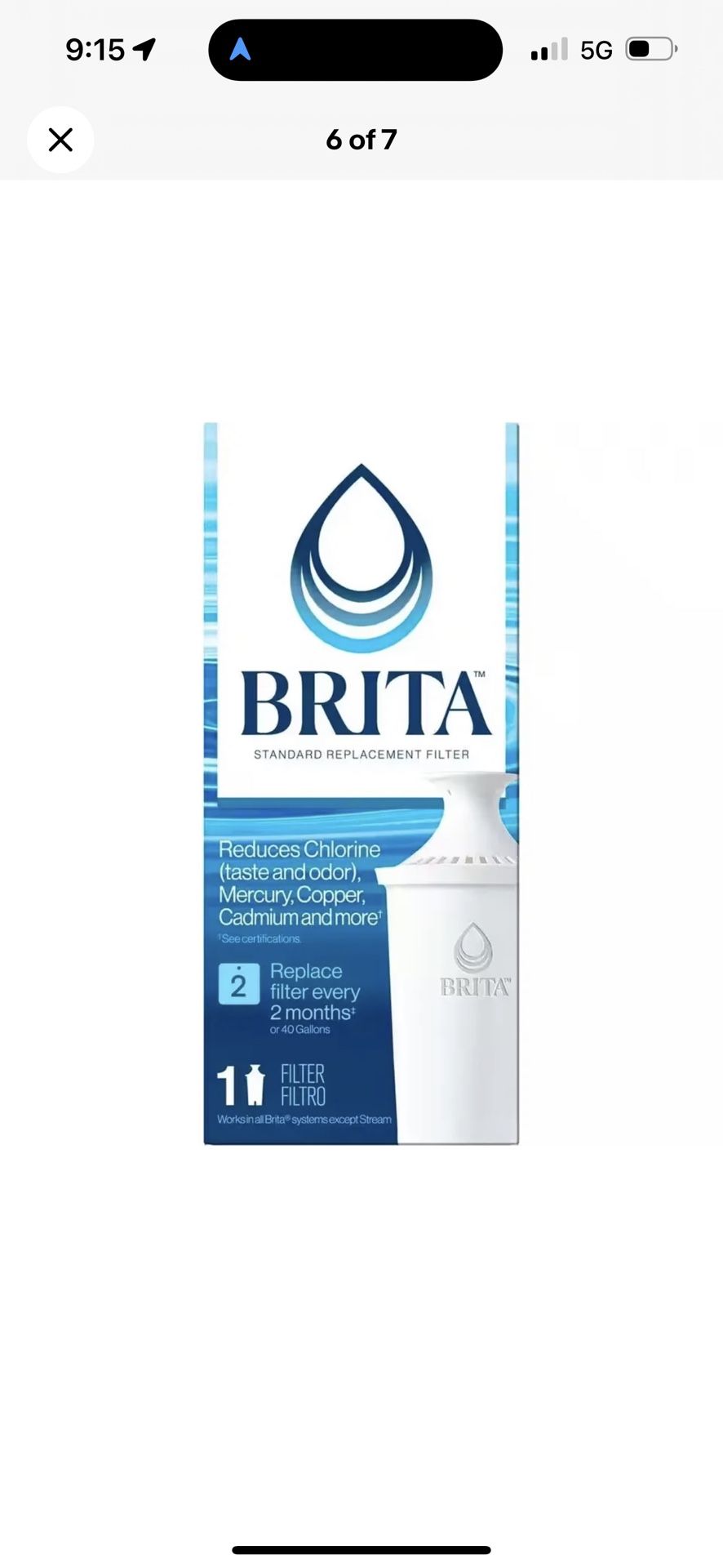 BritaReplacement Water Filter Cartridge for Water Pitcher and Dispensers, BPA F