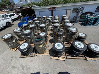 19.5” SET OF 4 OR 6 WHEELS AND TIRES***225-70-19.5 GOODYEAR***ALL POSITION TIRES***BRAND NEW***SPECIAL DEAL