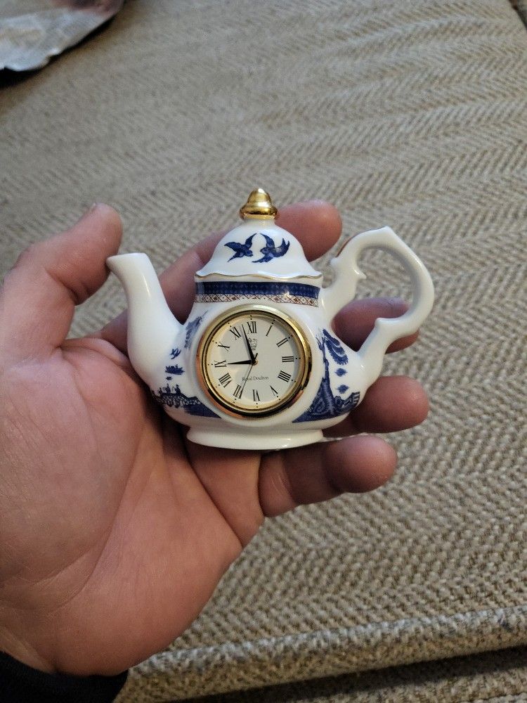 Royal Doulton Miniature Teapot with Clock