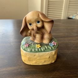 Vintage Lund’s Lites Elephant Candle Trinket Box