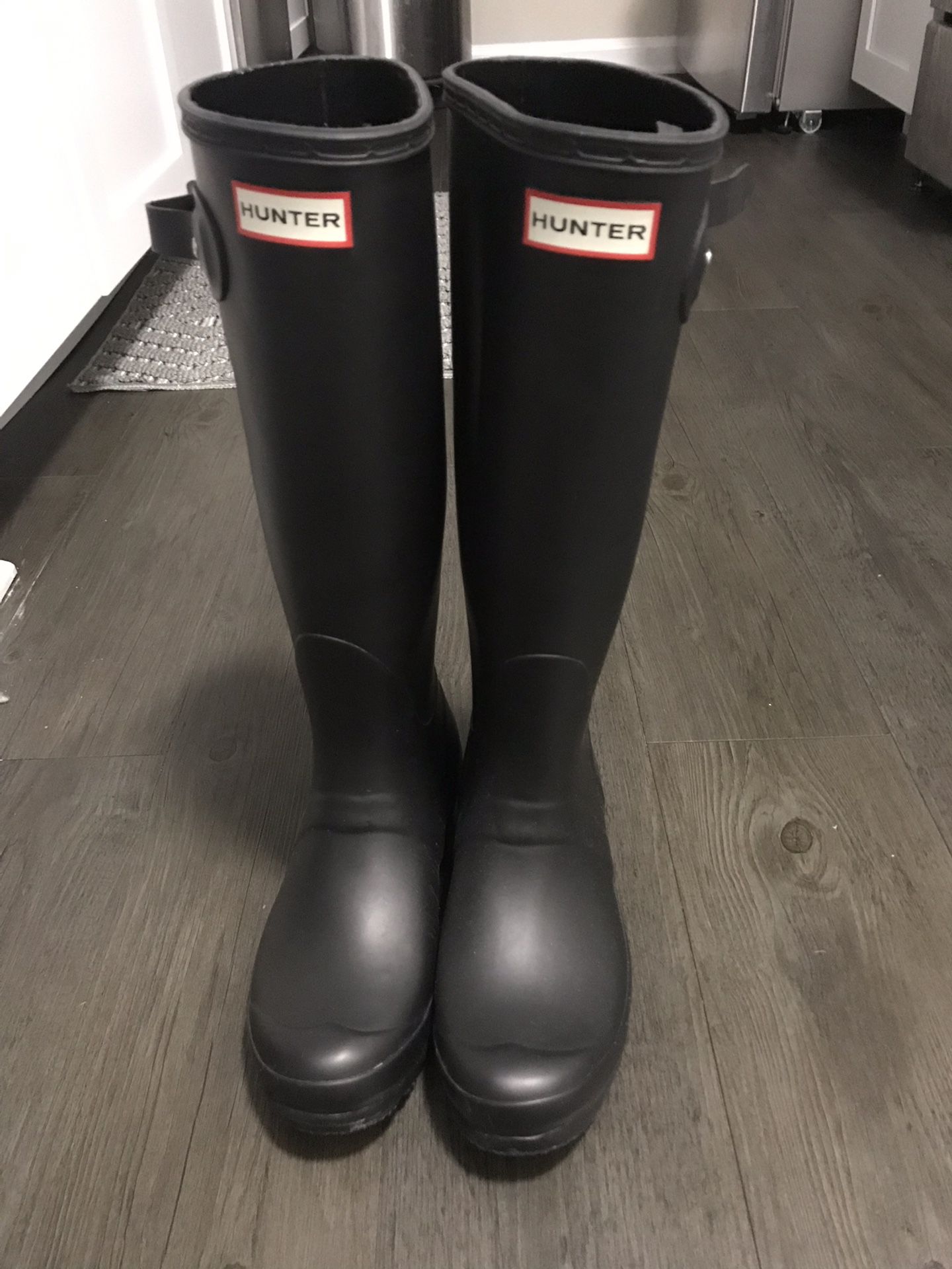 Hunter Boots . Tall Black Matte size 7