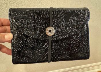 Vintage Black File Accordion Folder Small Receipt Case