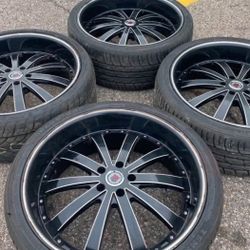 22” DODGE CHARGER MAGNUM CHALLENGER LINCOLN FORD WE FINANCE CHRYSLER 300 SET WHEELS RIMS TIRES 