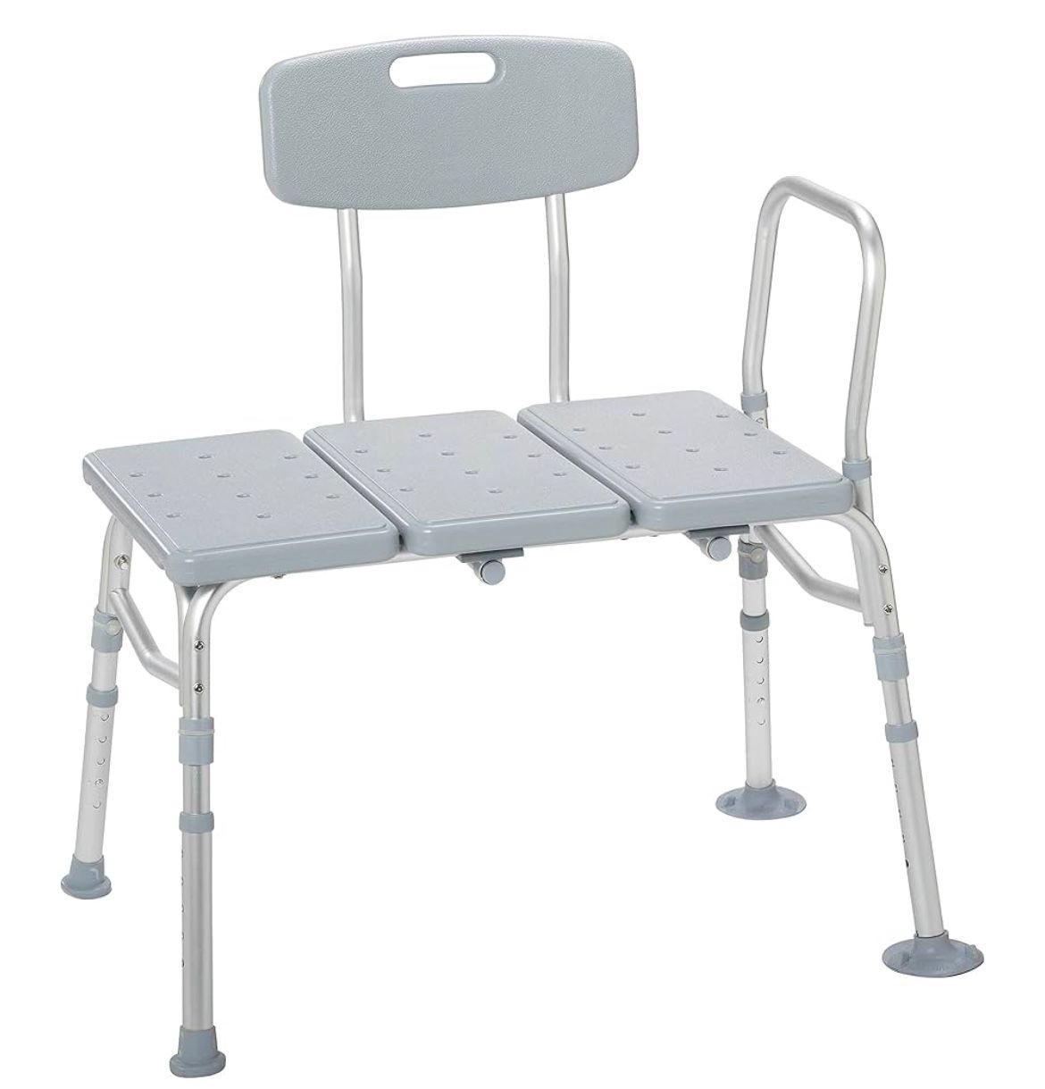 Tub Transfer Bench For Bathtub, Height Adjustable Shower Bench with Backrest, Shower Seat Shower Chair Bath Chair for Elderly, Seniors, Arm Support fo