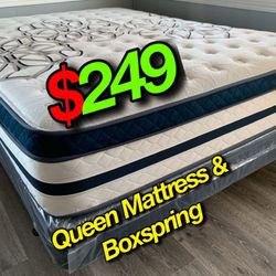 Queen Siesta Comfort Europillowtop Mattress And Boxspring 