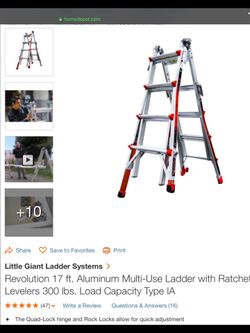 Mega lite by little giant . Practically brand new with 2 work platforms & the wall rack - $250.00