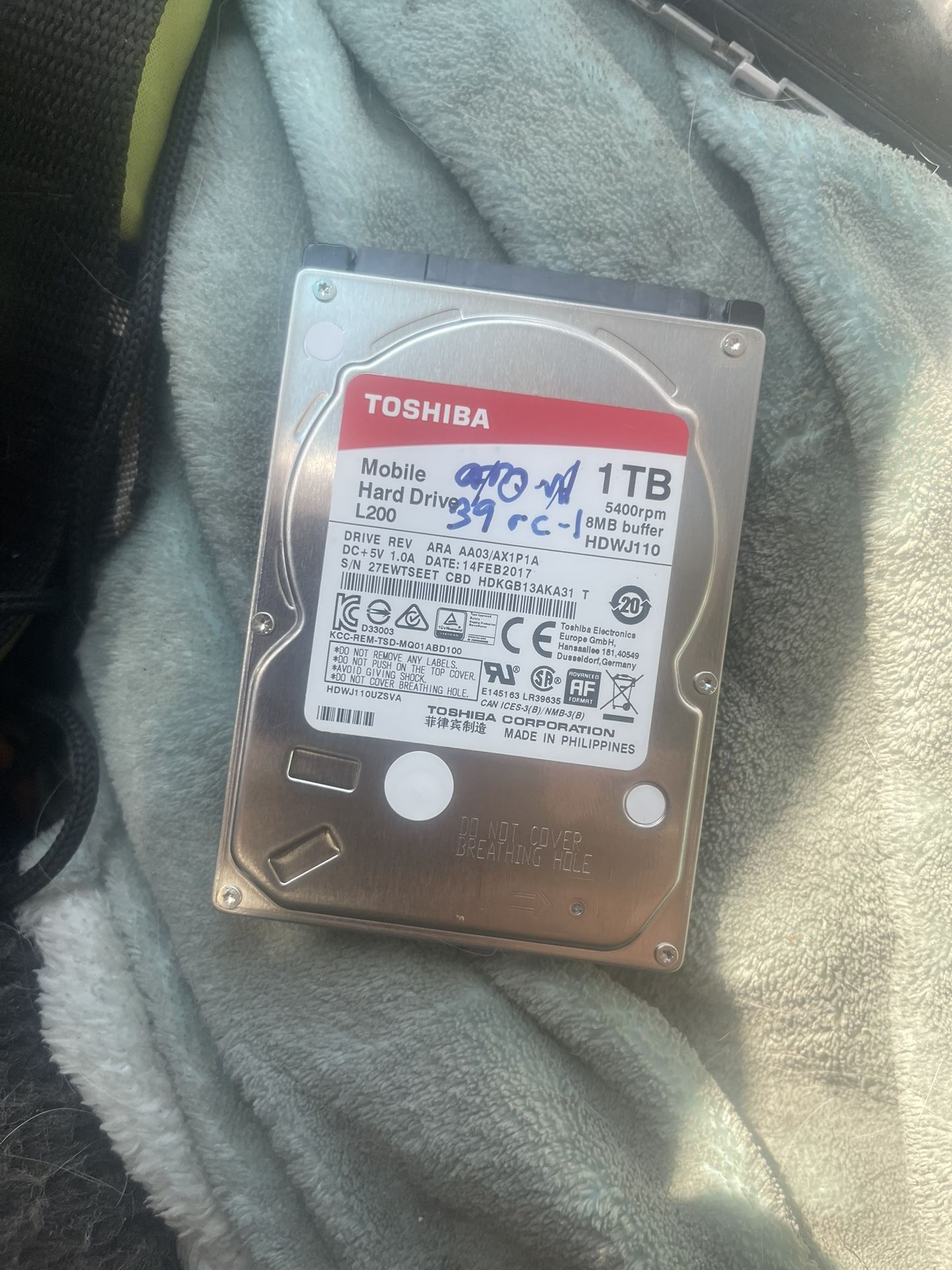 Toshiba 1tb Laptop Hard drive 