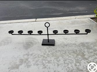 Pottery Barn Hammered Black Iron Candle Holder