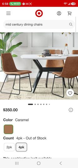 4 mid century dining chairs $150