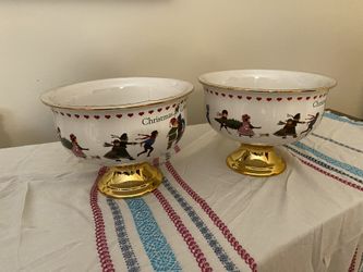 New Christmas golden bowls, 2 Pcs