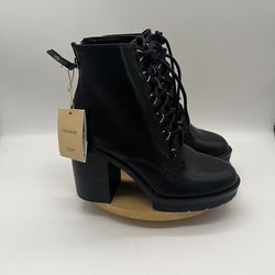 Pull & Bear lace-up ankle boot with a block heel Size 6 (EUR 36)