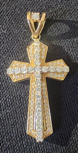 Gold diamond cross