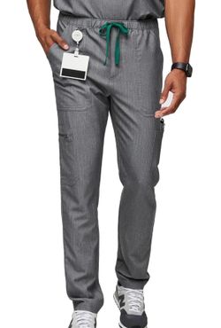 FIGS Cairo Cargo Men Scrub Pants - Straight Leg Fit, 9 Pockets, 4 Way Stretch, Graphite Color, Small