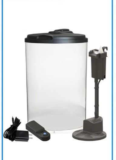 Never Used 3 Gallon Fish Tank, LED Lighting Plug In Or Battery, And Filter Pump Included