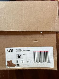 NEW UGG Women's Mini Bailey Button II Boots - Chestnut - Size 10