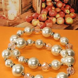 #1901, GORGEOUS, SOUTH SEA PEARLS BRACELETS WITH CRYSTAL
