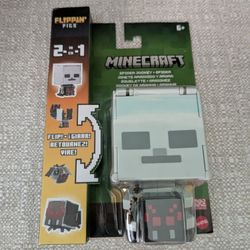 New Minecraft Flippin Figs Figures,  Spider Jockey & Spider