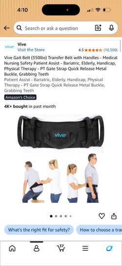Vive Gait Belt Transfer Belt with Handles