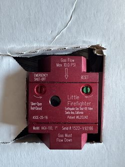 Earthquake gas shutoff valve