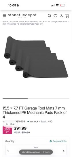 Garage Tool Mats 7mm PE Mechanic Pads Pack of 4