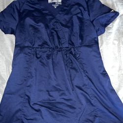 GREYS ANATOMY womens Medical Scrub top X SMALL NAVY BLUE