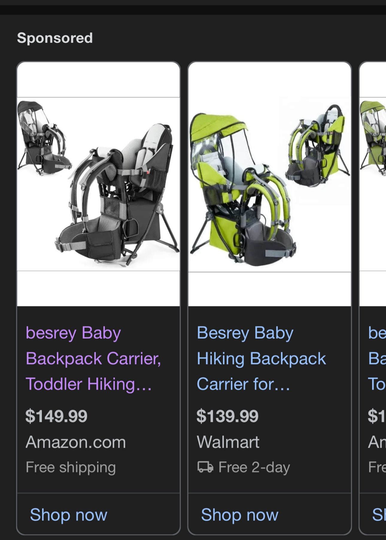 besrey Baby Backpack Carrier for Hiking Toddler