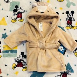 Baby Gerber Hooded Robe Size 0-9 Months Soft And Cozy