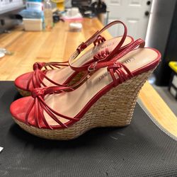 Red wedge Colin Stuart shoes