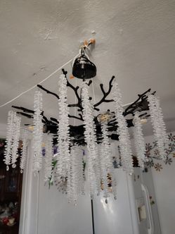 Black Tree Branch Crystal Raindrop Chandelier